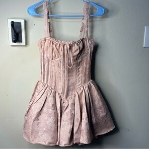 Windsor Blush Pink Floral Jacquard Corset Dress